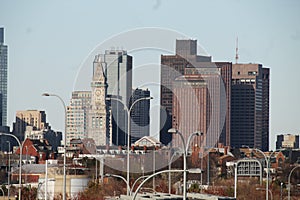 Boston, Ma city skyline.. highrises, THe Prudential center,