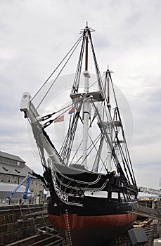 Boston Ma, 30th June: USS Constitution Frigate from Charlestown Shipyard Boston in Massachusettes State of USA