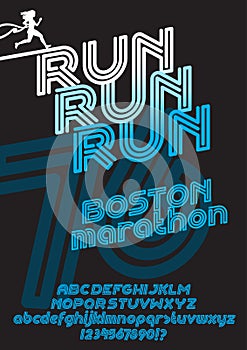 Boston marathon run font