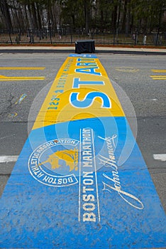 2019 Boston Marathon Start Line, Hopkinton, MA, USA