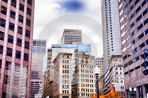 Boston Massachusetts Brick architecture cloudy day