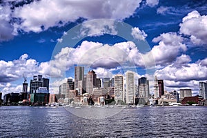Boston, Massachusetts skyline from Boston Harbor