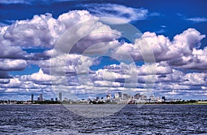 Boston, Massachusetts skyline from Boston Harbor