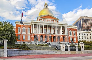 Boston, Massachusetts State House also called The Golden Dome during daytime