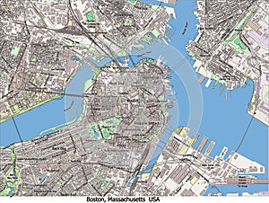 Boston Massachusetts United States hi res aerial view