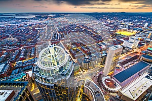 Boston, Massachusetts, USA Cityscape at dusk.