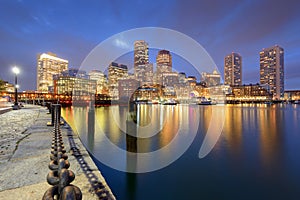 Boston, Massachusetts, USA Harbor and Cityscape