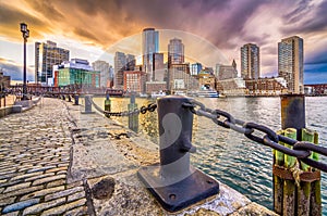 Boston, Massachusetts, USA Harbor and Skyline photo