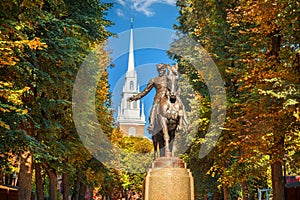 Boston, Massachusetts, USA at the Paul Revere Monument