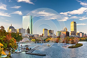 Boston, Massachusetts, USA skyline on the Charles River