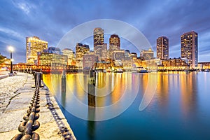 Boston, Massachusetts, USA at Twilight