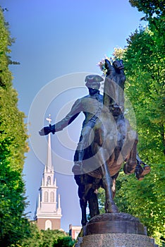 Boston Paul Revere Mall statue Massachusetts