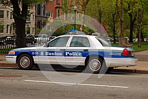A Boston Police Car