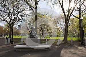 Boston Public Garden with first signs of spring