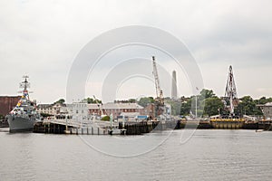 Boston skyline and cityscape from the harbor