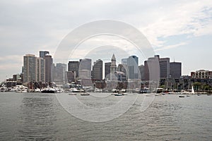 Boston skyline and cityscape from the harbor