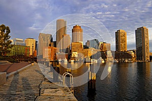 Boston skyline at dawn