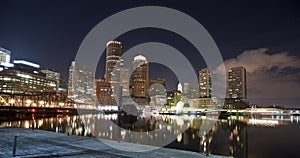 Boston skyline at night time