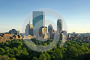 Boston spring sunset