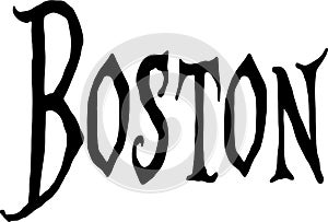 Boston text sign illustration