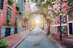 Boston typical houses in historic center