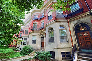 Boston typical houses in historic center