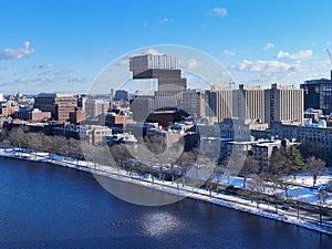 Boston University in winter, Boston, MA, USA