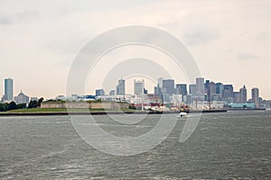 Boston skyline and cityscape from the harbor