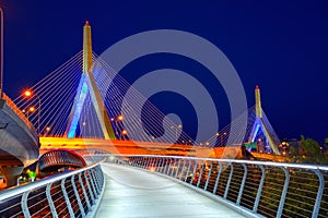 Boston Zakim bridge sunset in Massachusetts photo