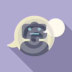 Bot chat support robot icon flat vector. Ai contact help