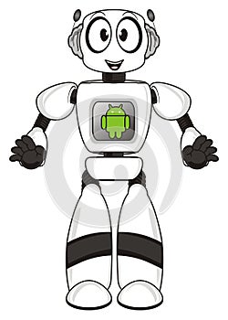 Bot and green sign of android