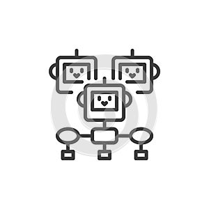 Bot Orchestration line icon