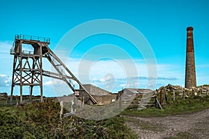 Botallack Tin mines in Cornwall Uk England.