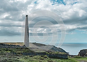 Botallack Tin mines in Cornwall Uk England.