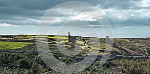 Botallack Tin mines in Cornwall Uk England.