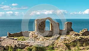 Botallack Tin mines in Cornwall Uk England.