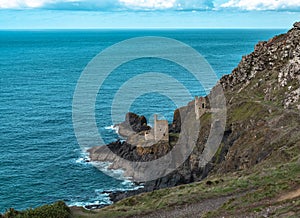 Botallack Tin mines in Cornwall Uk England.