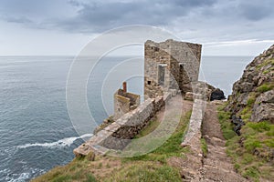 Botallack Tin mines in Cornwall Uk England