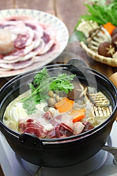 Botan nabe, japanese wild boar hot pot