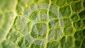 Botanic Tapestry: Microscopic Marvels of a Green Leaf