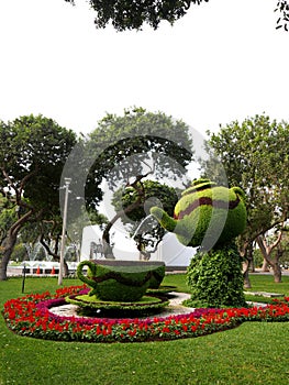 Botanic tea set fountain, Magic Water Circuit, Lima