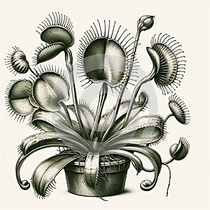 Botanical Beauty: Captivating Carnivorous Plant Sketch