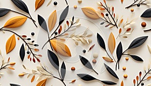 Botanical Beauty: Olive Leaf Nature Pattern Illustration
