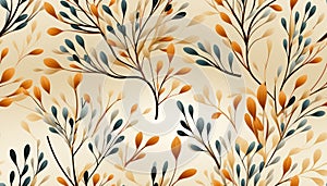 Botanical Beauty: Olive Leaf Nature Pattern Illustration