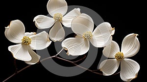 botanical dogwood flower outline