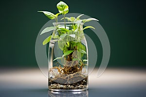 Botanical elegance Tricolor Nephthytis, a green air purifying plant in glass