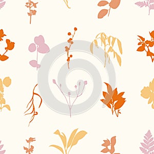 Botanical Floral Plant Seamless Pattern Background