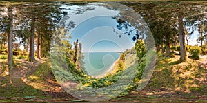 Botanical garden Georgia Batumi blue sky sea trees spring with 3D spherical panorama with 360 degree viewing angle Ready for