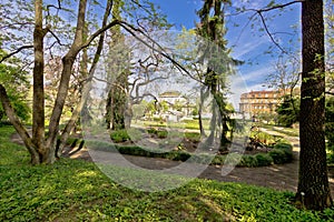 Botanical garden of Zagreb flora view