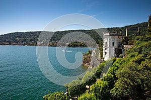Botanical gardens, Borromeo palace, Isola bella, lake Lago Maggiore, Italy.